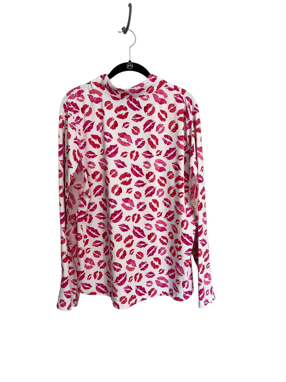 Ibkul quarter zip long sleeve lightweight top kiss red lip print sz XXL golf - Picture 2 of 12